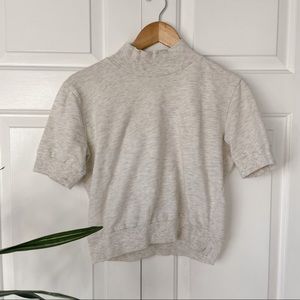 Synergy Organic Mock Neck Short Sleeve Sweatshirt Small